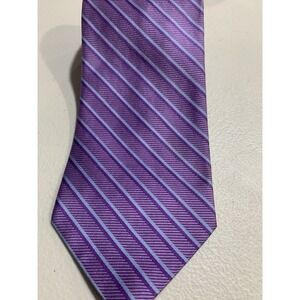 Brooks Brothers 346 Mens Woven Silk Tie Purple Blue Striped Classic Width 59in